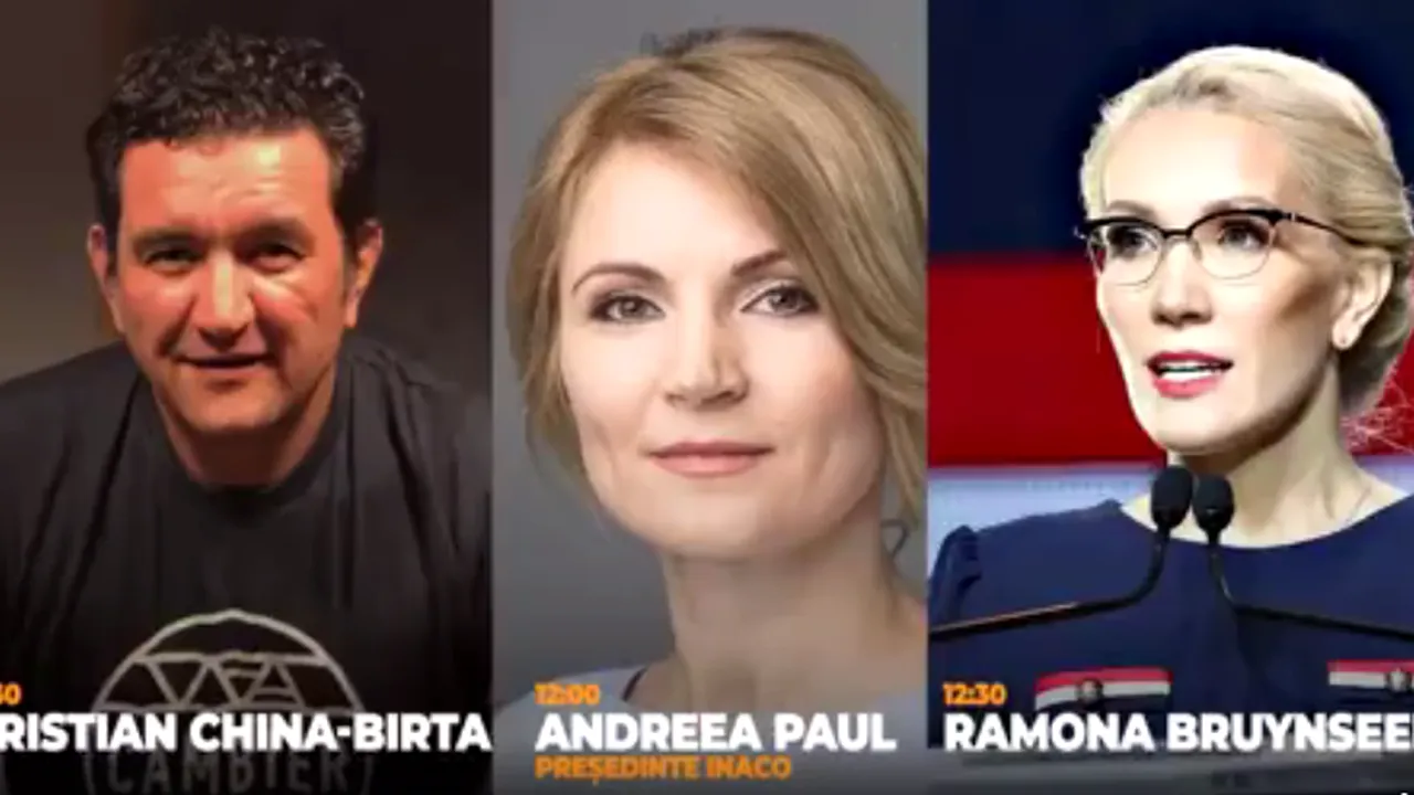 GÂNDUL LIVE | Cristian China-Birta (blogger), Andreea Paul (președinte INACO) și Ramona Bruynseels (PRR) sunt invitații Emmei Zeicescu, pe 13 martie, la 11.30