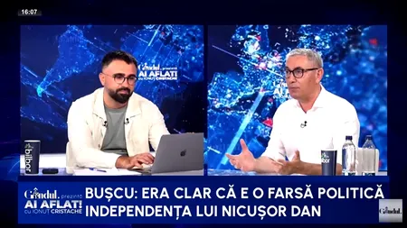 Doru Bușcu: „INDEPENDENȚA lui Nicușor Dan a fost un joc, un slogan electoral”