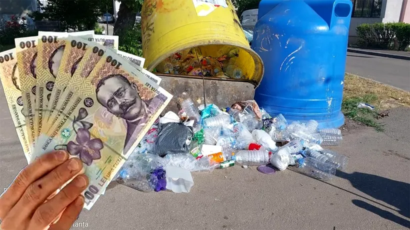 Calcul complet | Câți lei câștigă zilnic un om al străzii din Constanța, adunând sticle din tomberoane și reciclându-le în punctele de colectare