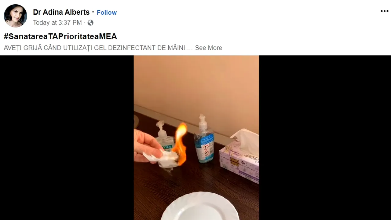 PERICOL. Avertismentul unui cunoscut medic: „Aveți grijă când utilizați gelul dezinfectat de mâini”