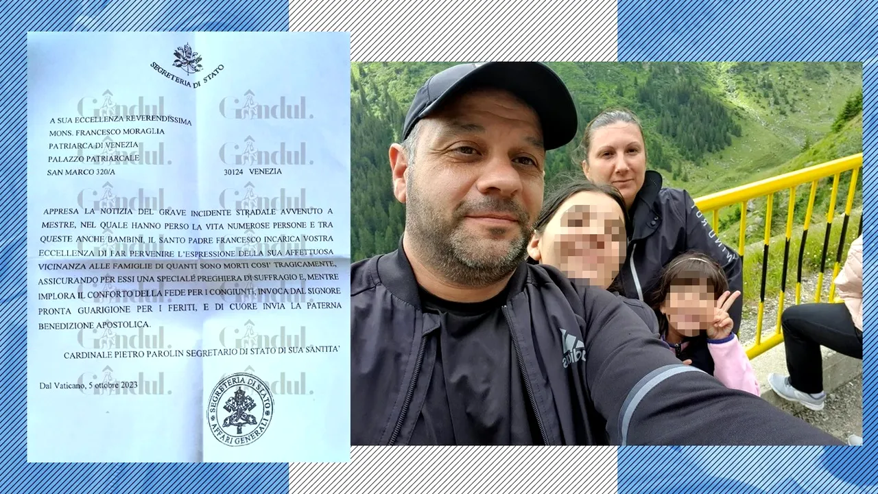 EXCLUSIV | Papa Francisc, mesaj de condoleanțe pentru rudele familiei de români care a pierit în tragedia de lângă Veneția