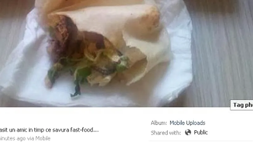FOTO: Ce a descoperit un român într-un sandviș cumpărat de la fast-food