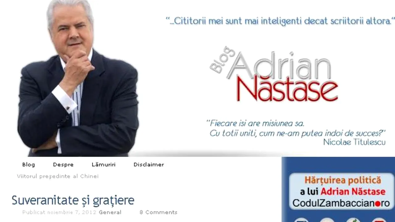 Adrian Năstase, pe blogul său: 