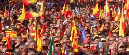 Manifestație de amploare la Barcelona pentru unitatea Spaniei. „Toți uniți - Catalonia este Spania. VIDEO LIVE