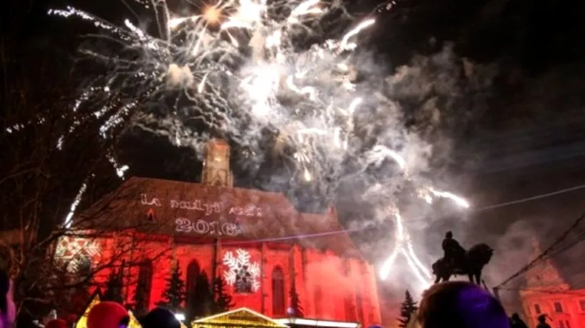Impresionantul foc de artificii de la Cluj, filmat cu o dronă