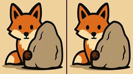 Test de inteligență | În cel mult 29 de secunde, găsiți 3 diferențe între cele două vulpi din imagine!