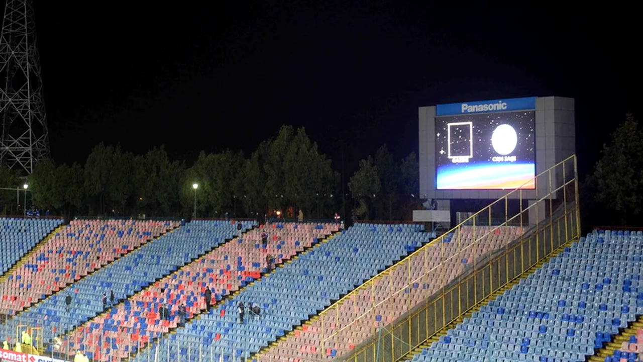 Steaua, fără nume și emblemă pe tabela de marcaj la meciul cu CSMS Iași