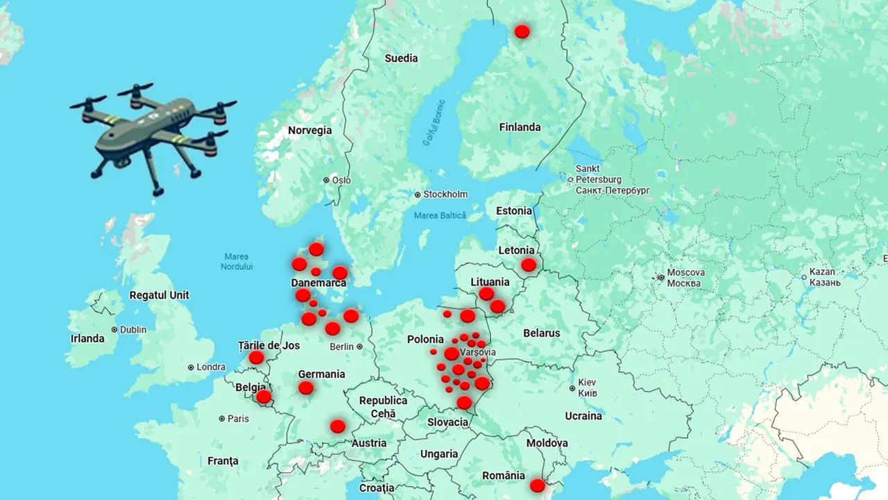 Alertă pe cerul Europei. Cum a ajuns spațiul aerian european un teatru de încercare a forțelor NATO. Harta și cronologia incidentelor cu drone