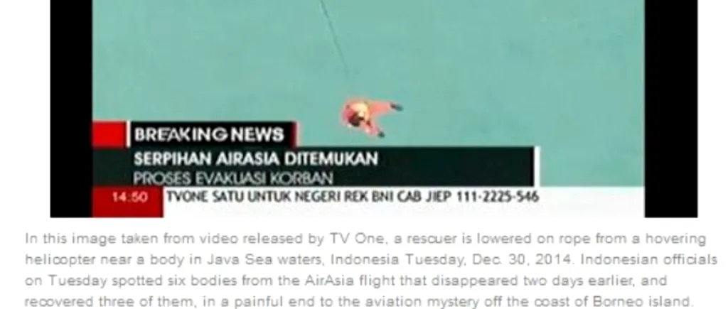 Răsturnare de situație după anunțul privind recuperarea a peste 40 de cadavre din zona prăbușirii avionului AirAsia