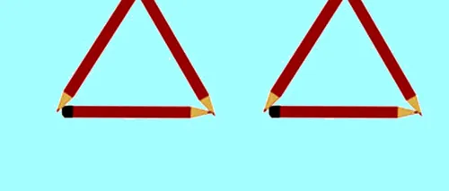 Test IQ exclusiv pentru genii | Mutați un singur chibrit pentru a obține 4 triunghiuri