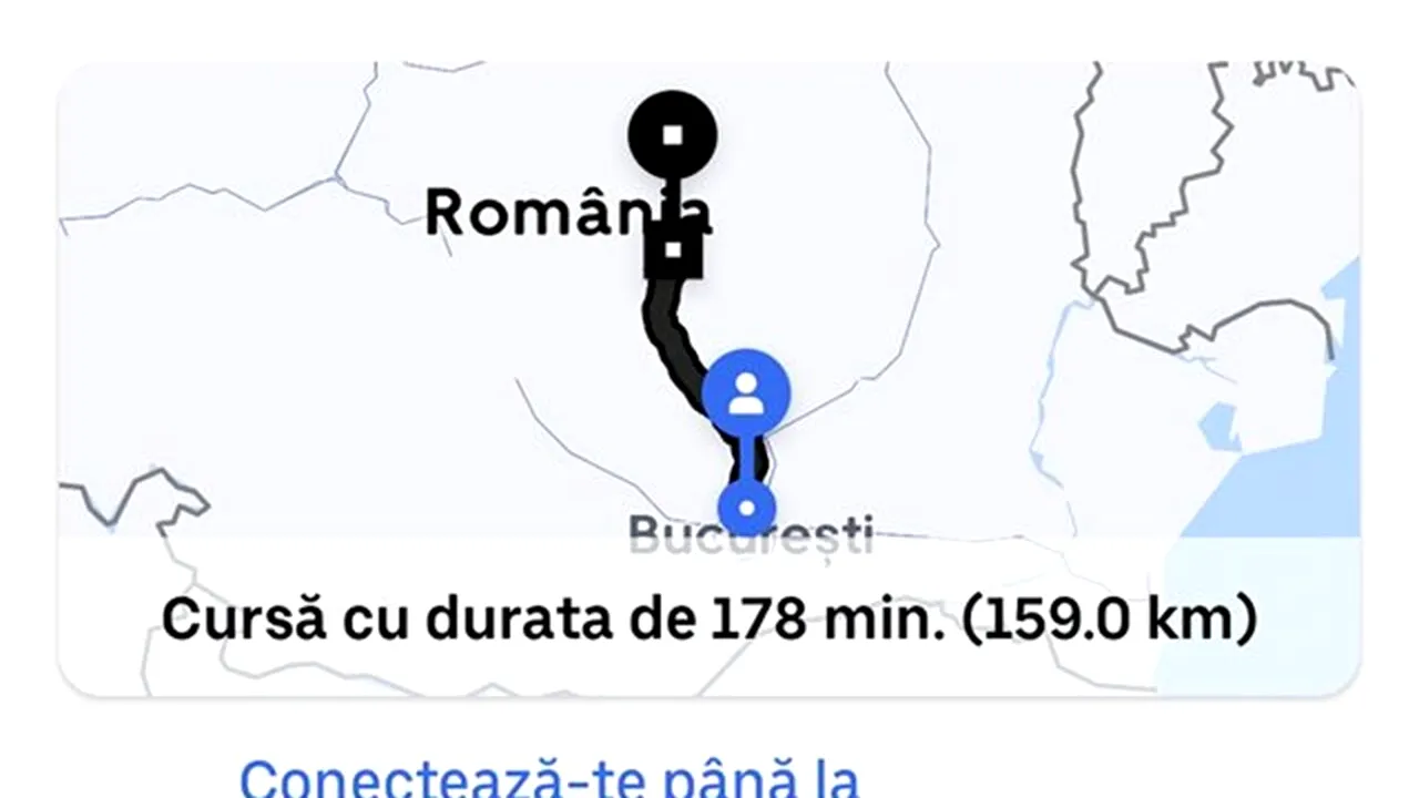 Un client a comandat un Uber de la Aeroportul Otopeni la Brașov. Câți bani i s-au cerut pentru cursa de 178 minute
