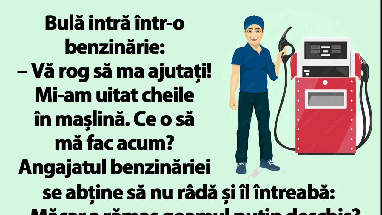BANC | Bulă intră într-o benzinărie: 
