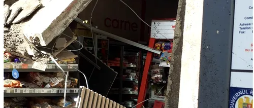 Tavanul unui magazin din Turda în care se aflau cinci persoane s-a prăbușit
