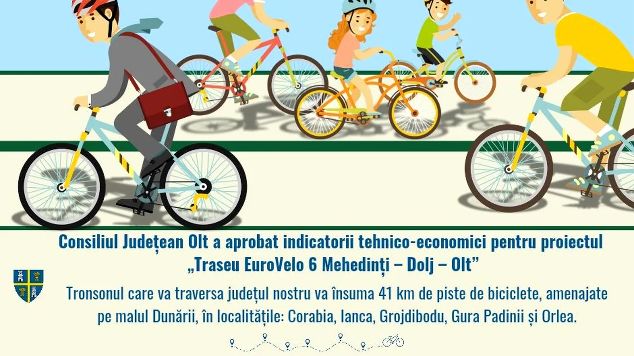 Oltul se conectează la rețeaua europeană EuroVelo. Traseul se întinde pe 41 de kilometri