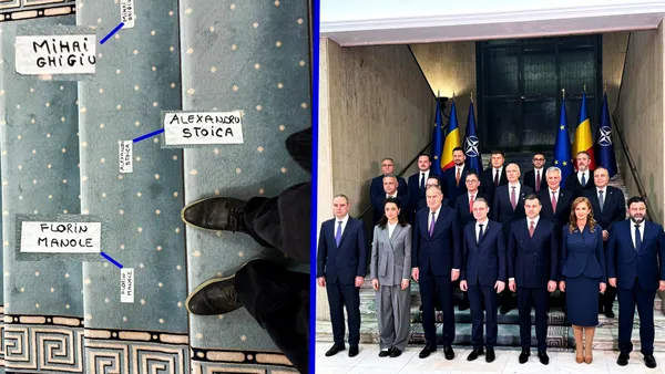 Miniștrii Guvernului Niculescu au primit instrucțiuni clare de protocol. Inclusiv etichete cu numele pe scări, pentru locul de poză