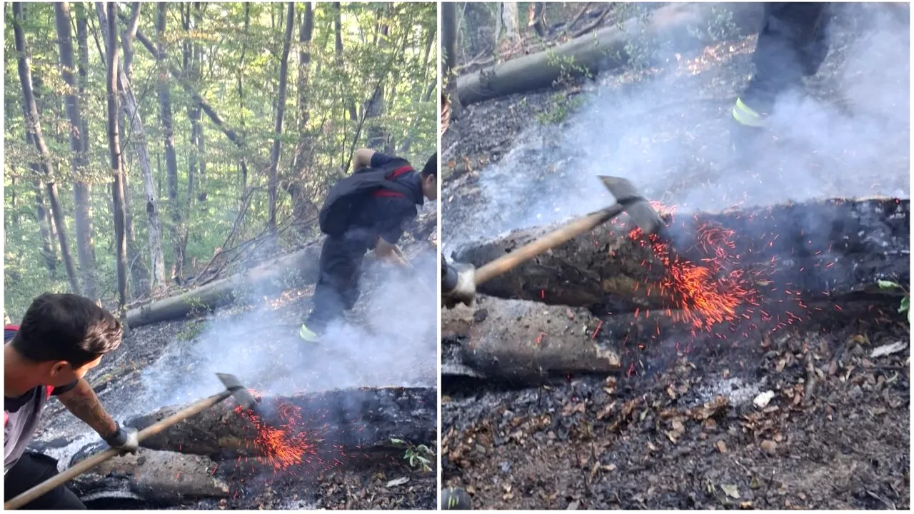 Incendiile de vegetație au cuprins mai multe zone din Hunedoara. Ministerul Afacerilor Interne a intervenit cu un elicopter Black Hawk