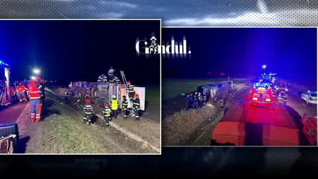 Autocar cu 44 de persoane, răsturnat între Galați și Vaslui. Un mort și 14 răniți. Autoritățile au activat Planul Roșu
