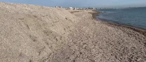 Imagini desprinse parcă din filme pe plajele din Mamaia. Dune uriașe, formate după furtunile puternice