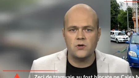Tupeu de șofer. A blocat tramvaiele pe Calea Moșilor, după ce a parcat chiar pe șine