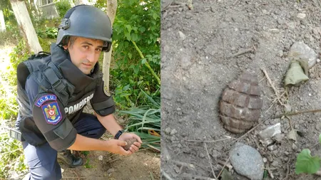 O grenadă a fost găsită pe o alee, între blocuri, în Râmnicu Vâlcea