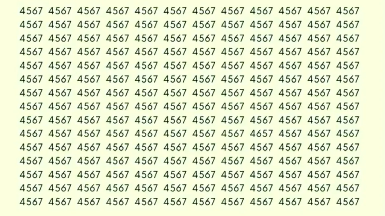 Test de inteligență | Ești un GENIU? Găsește numărul 4657 în maximum 3 secunde!