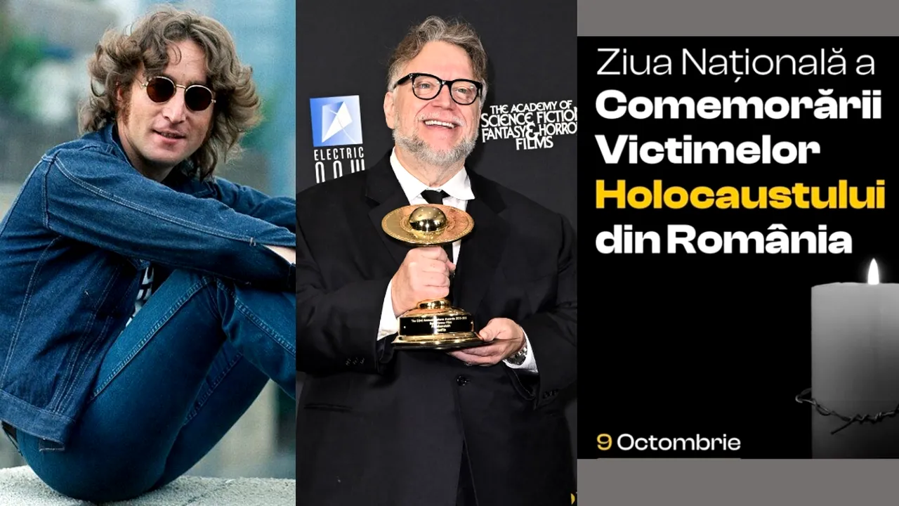 9 Octombrie, calendarul zilei: John Lennon ar fi împlinit 86 de ani. Guillermo del Toro împlinește 62. Ziua Națională de Comemorare a Holocaustului