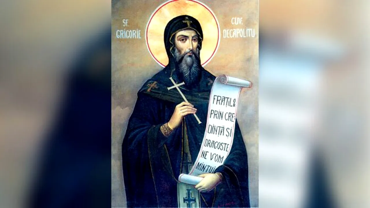 Sfântul Cuvios Grigorie Decapolitul e PRĂZNUIT în calendarul creștin ortodox, pe 20 noiembrie. E sărbătoare cu cruce neagră și există unele restricții