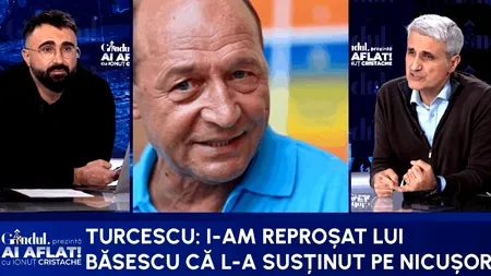 Robert Turcescu dezvăluie marele vis al lui Băsescu. „Are boală pe ei/O să iasă la o perdeluță și o să rânjească: Ha ha ha. Asta e pohta ce-am pohtit”