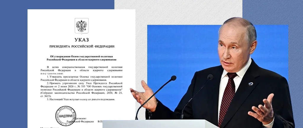 Vladimir PUTIN aprobă actualizarea doctrinei nucleare ruse / Dmitri Peskov: Schimbările reprezintă „un anumit SEMNAL” pentru Occident