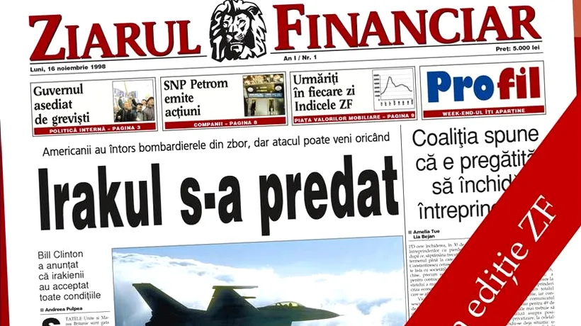 Ziarul Financiar sărbătorește 15 ani de business pentru România