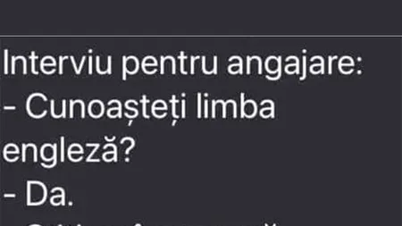 Bancul de sâmbătă | Interviu pentru angajare în limba engleză