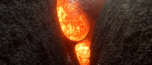 Imagini care-ți taie răsuflarea din timpul erupției unui vulcan. O cameră a rezistat sub lavă și a înregistrat totul. VIDEO