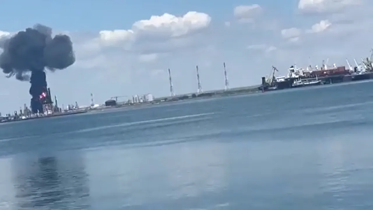 VIDEO | Momentul exploziei de la rafinăria Petromidia, surprins de un turist. Filma un delfin când s-a produs deflagrația