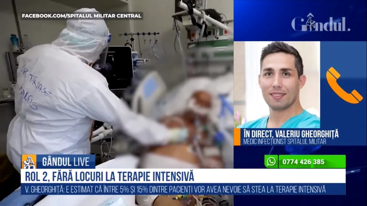 GÂNDUL LIVE. Valeriu Gheorghiță, medic primar infecționist: Ne așteptăm la o creștere a cazurilor de COVID-19 după începerea școlii. Probabil sunt mai mulți pacienți cu COVID-19 care sunt în Terapie Intensivă, dar încă nu sunt confirmați | VIDEO