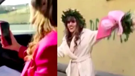 Situație inedită. O studentă a dat licența din mașină, după ce a rămas blocată într-un carambol pe autostradă în Italia