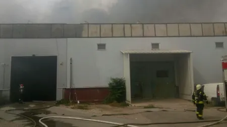 Incendiu violent la o hală din București. Există pericol de explozie. FOTO și VIDEO