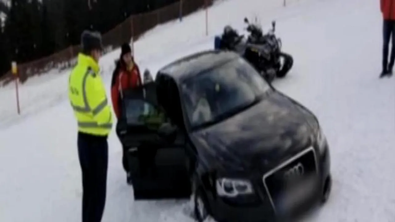 Amenzi usturătoare pentru șoferii care au parcat direct pe pârtia din Poiana Brașov