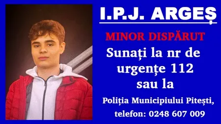 Adolescent de 15 ani, din Pitești, DISPĂRUT de acasă. Disperați, părinții au cerut ajutorul Poliției