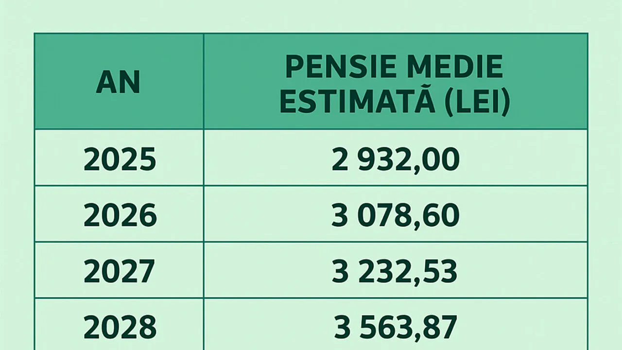 TABEL PENSII | Ce pensii medii vor primi pensionarii români în următorii 20 de ani: din 2026 până în 2044