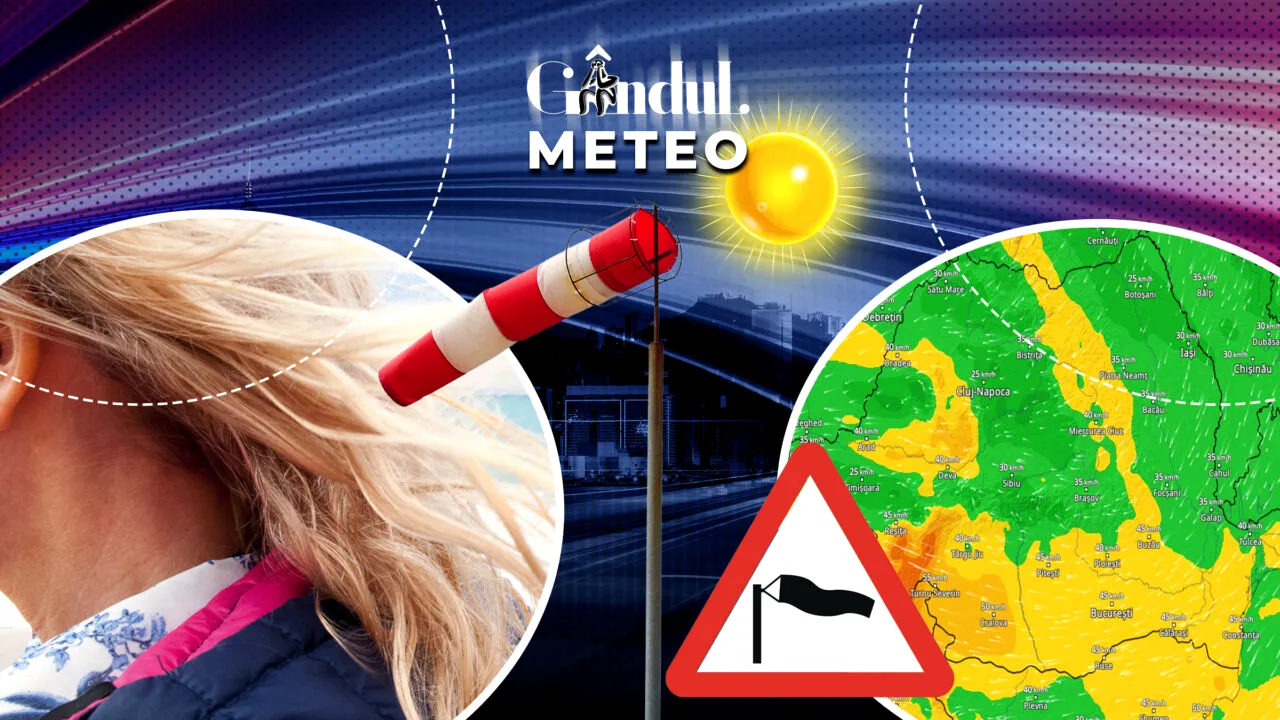 Cum se schimbă vremea în orele următoare. În ce zonă vor fi cele mai puternice rafale de vânt. Prognoza ANM, pentru Gândul