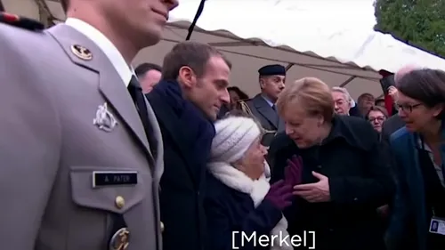 Angela Merkel, obligată să-i explice unei bătrâne de 101 ani că nu este SOȚIA lui Emmanuel Macron