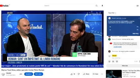 POLL Marius Tucă Show: „În cazul unui cutremur, aveți pregătite o trusă de supraviețuire și loc de întâlnire cu apropiații?”