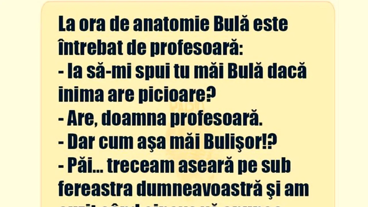 BANC | Bulă și profesoara de anatomie