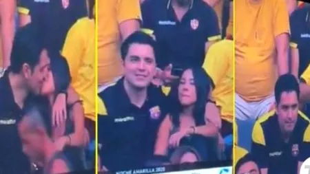 Prinși în fapt! Un bărbat a fost filmat pe stadion în timp ce își înșela iubita. Cum a reacționat când și-a dat seama ce a făcut - VIDEO
