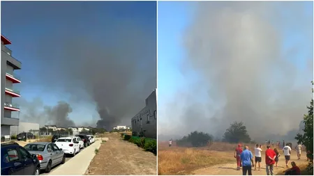 Incendiu de vegetație în vestul Capitalei, în zona Păcii și Militari Residence