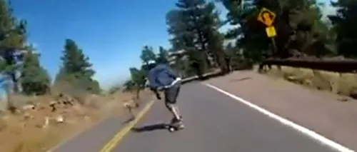 VIDEO. Accidentul incredibil al unui tânăr pe skateboard