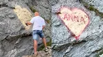 Reacții dure după ce un turist a desenat cu spray o declarație de dragoste pe o stâncă de pe Transfăgărășan: „Anna, ține-ți prostul acasă!”