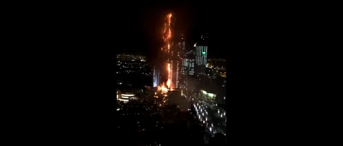 VIDEO | Incendiu masiv la un zgârie-nori din Dubai. Clădirea se află lângă Burj Khalifa