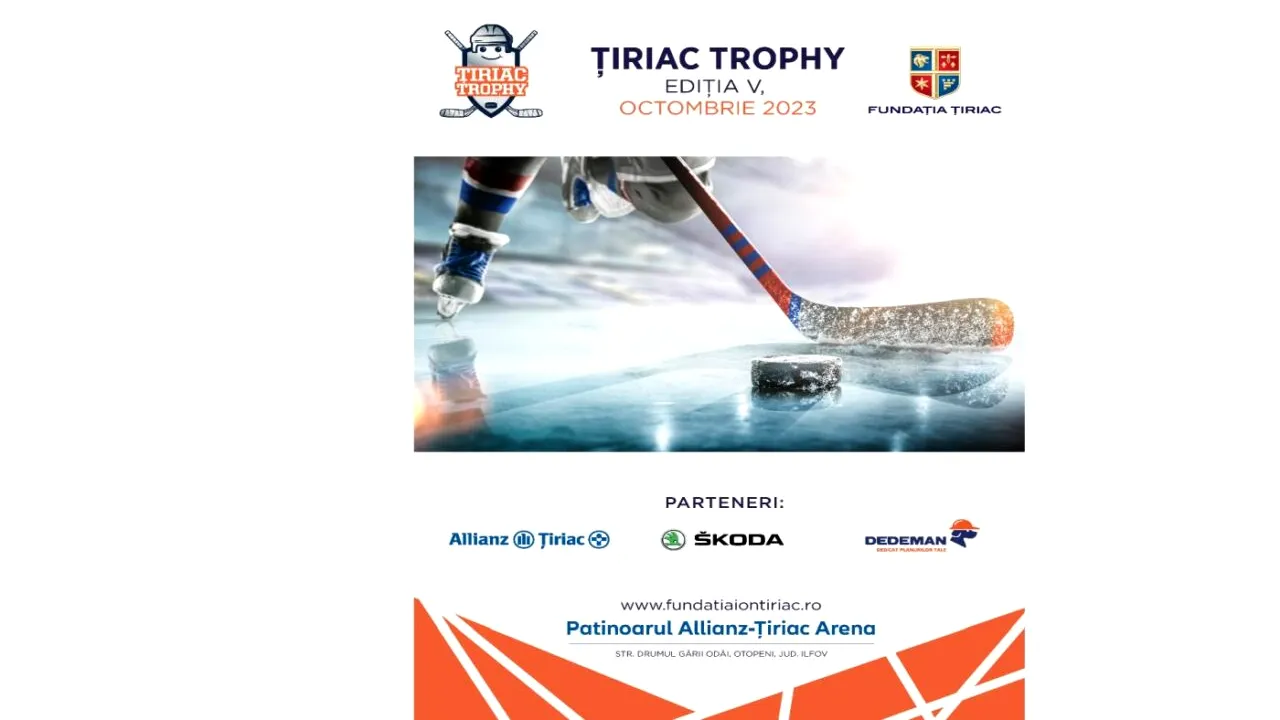 Turneul de hochei Ţiriac Trophy, dedicat echipelor de copii, se desfășoară în perioada 13-15 octombrie 2023, la Patinoarul Allianz-Ţiriac Arena