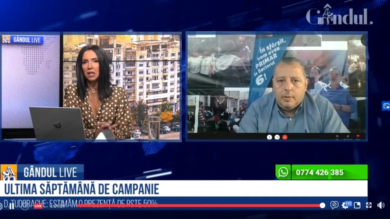 GÂNDUL LIVE. Ștefan Florescu, candidat PMP la primăria sector 6: „O campanie atipică, în care nu poți să îți prezinți programele. Avem 16 candidați în sector”